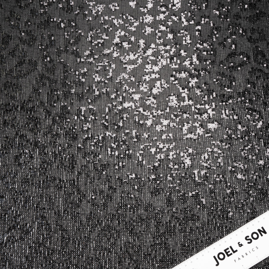 Black Animal Style Sequinned Tulle
