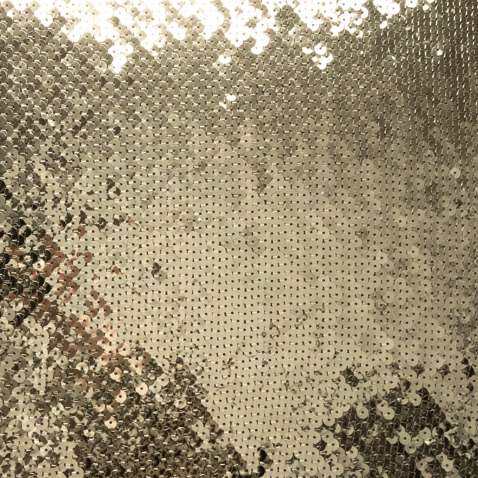 Gold Sequinned Black Silk Georgette