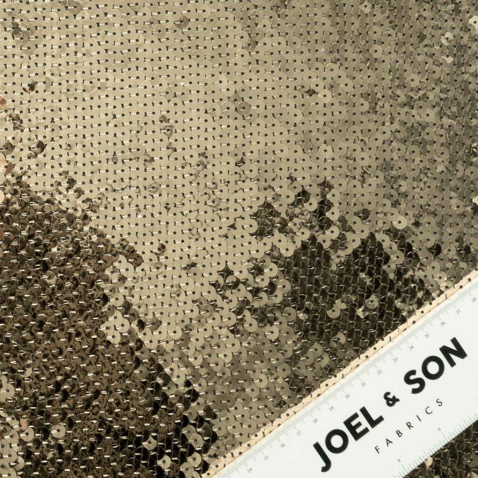 Gold Sequinned Black Silk Georgette