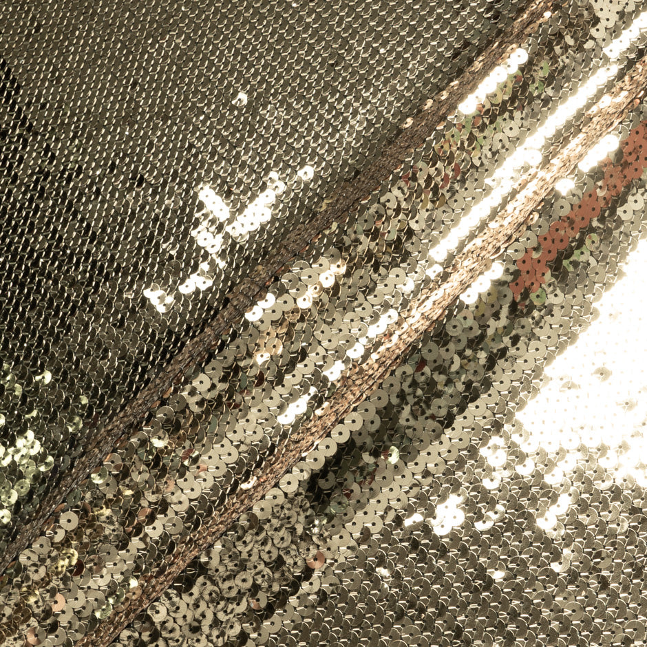 Gold Sequinned Black Silk Georgette