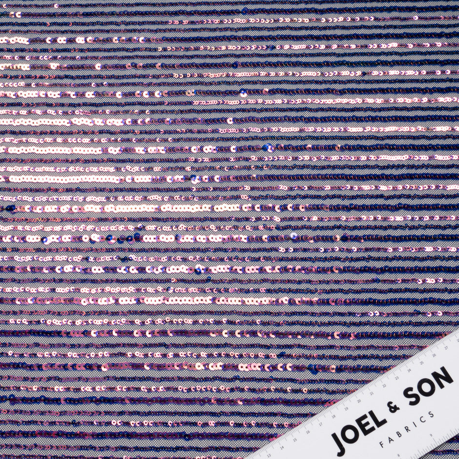 Cherry Red Sequinned Blue Tulle