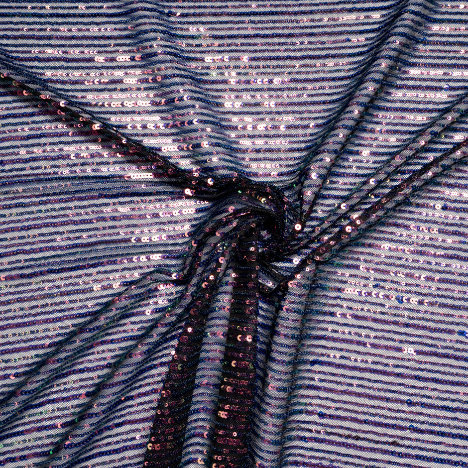 Cherry Red Sequinned Blue Tulle