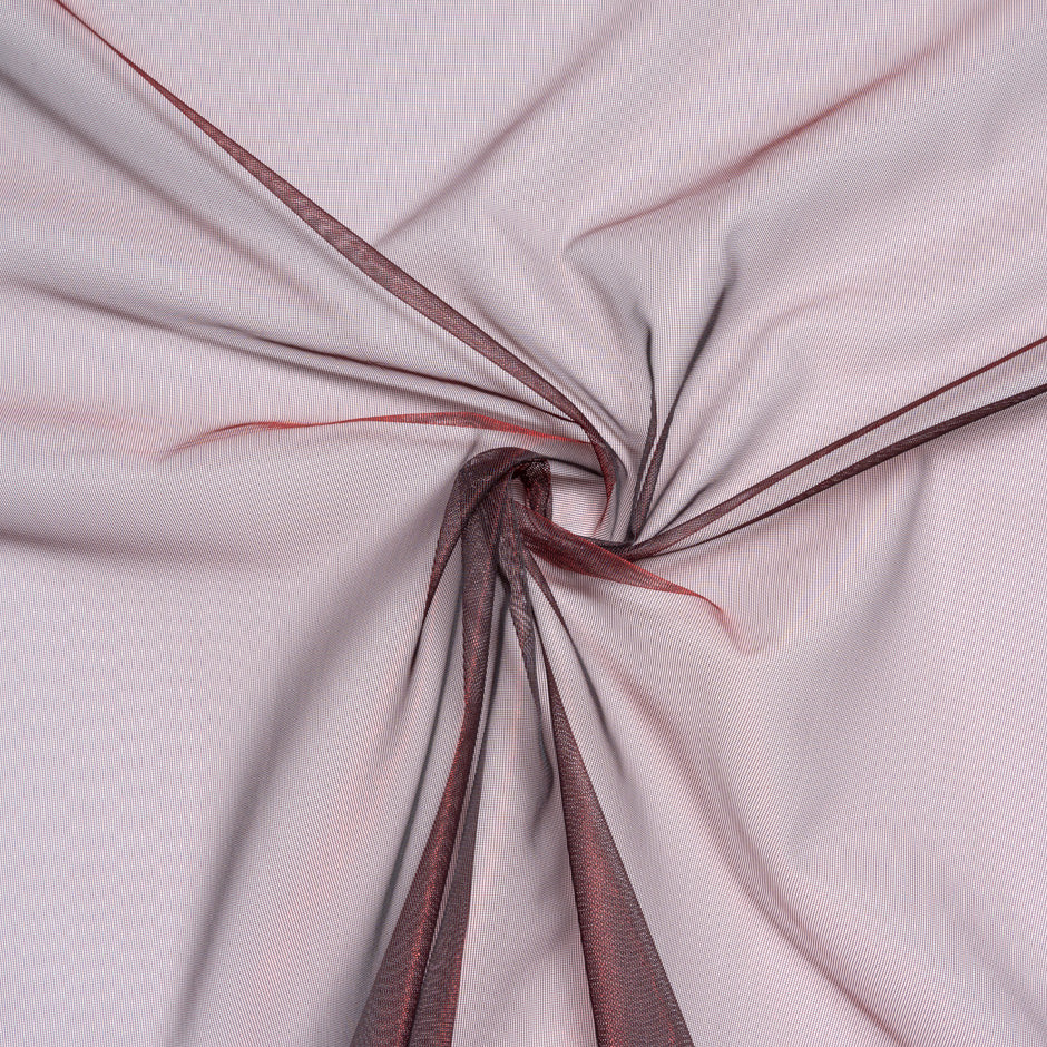 Bordeaux & Grey Metallic Polyamide Tulle