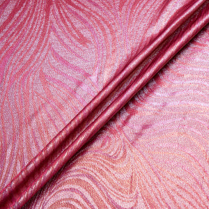 Multi-Coloured Metallic Burgundy Silk Georgette