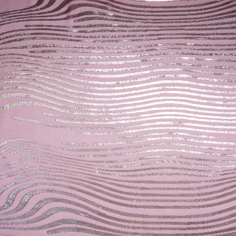 Muted Gold Metallic Burgundy Silk Chiffon