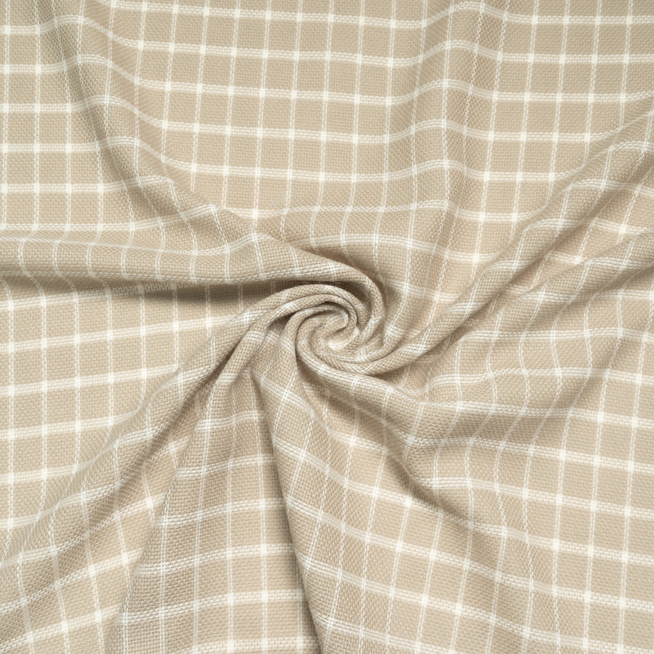 Oatmeal & Ivory Checkered Pure Wool