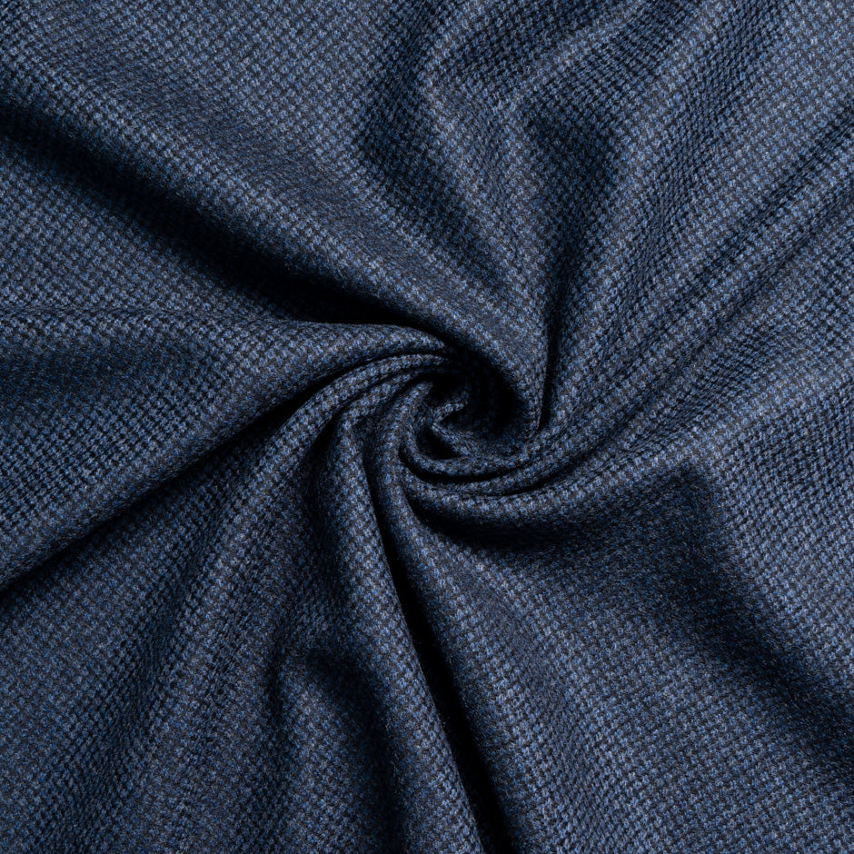 Blue Woven Wool & Cashmere Blend