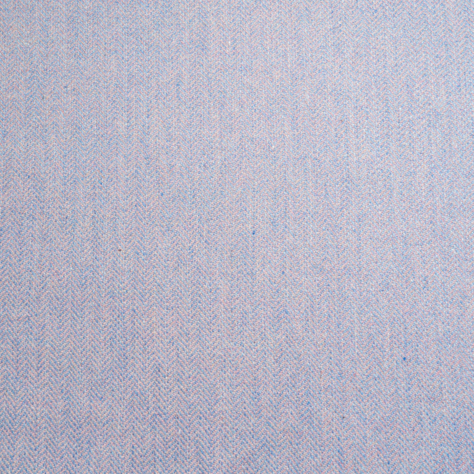 Blue & Pink Pure Wool Herringbone Tweed