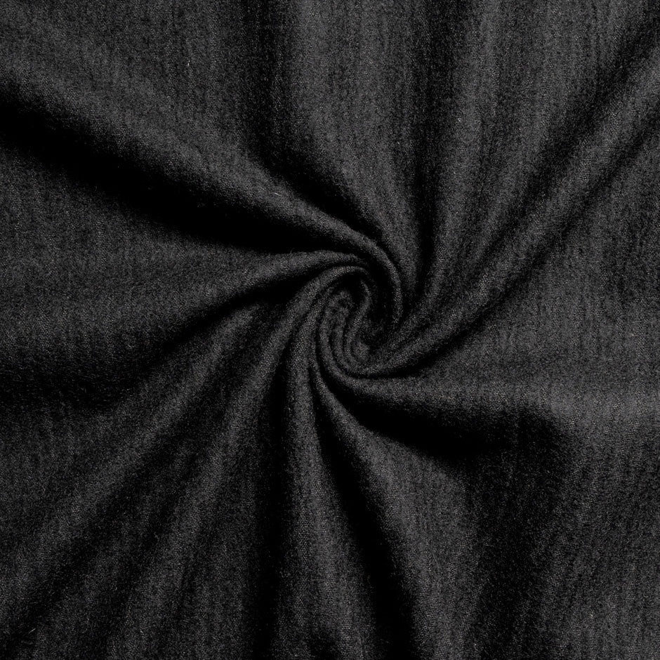Crinkled Black Pure Wool
