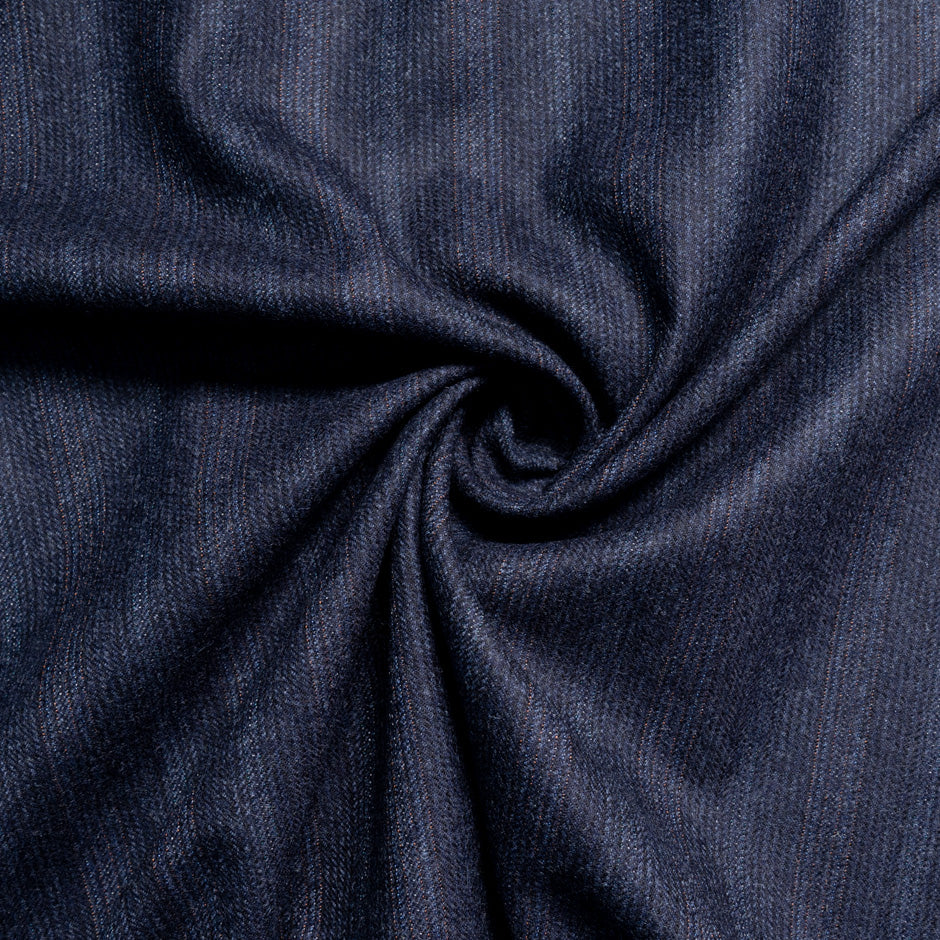 Blue Woven Pure Wool Herringbone
