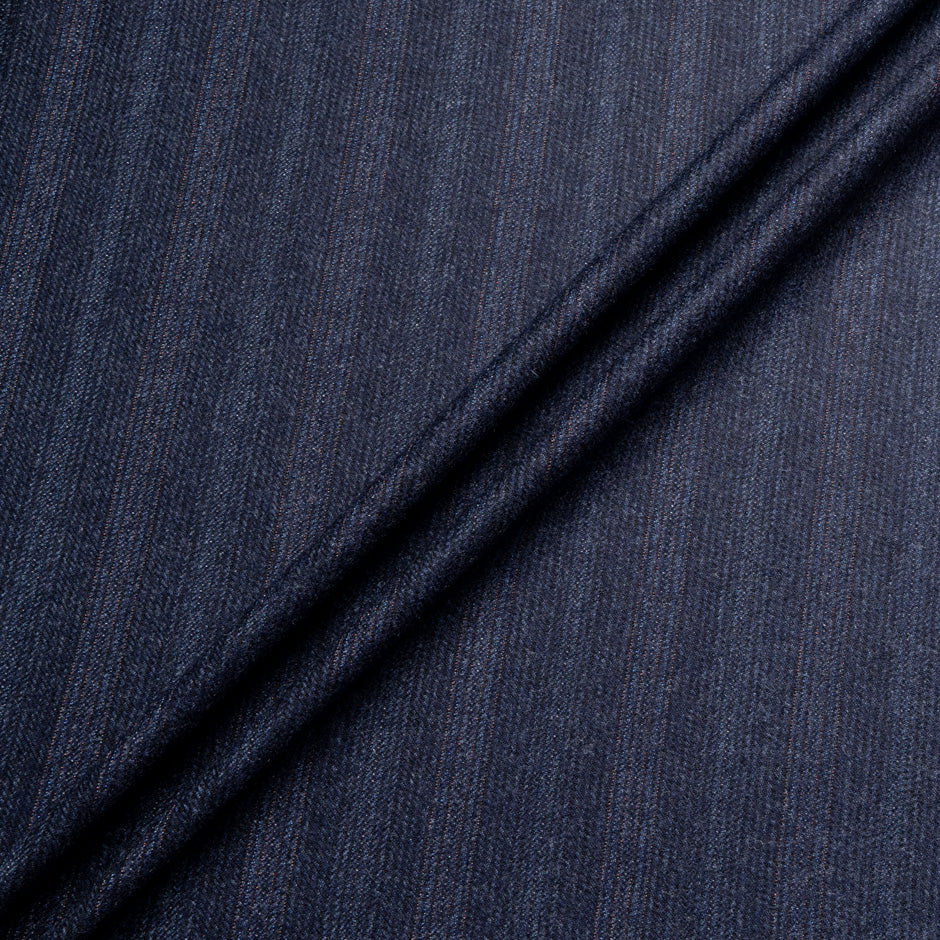 Blue Woven Pure Wool Herringbone
