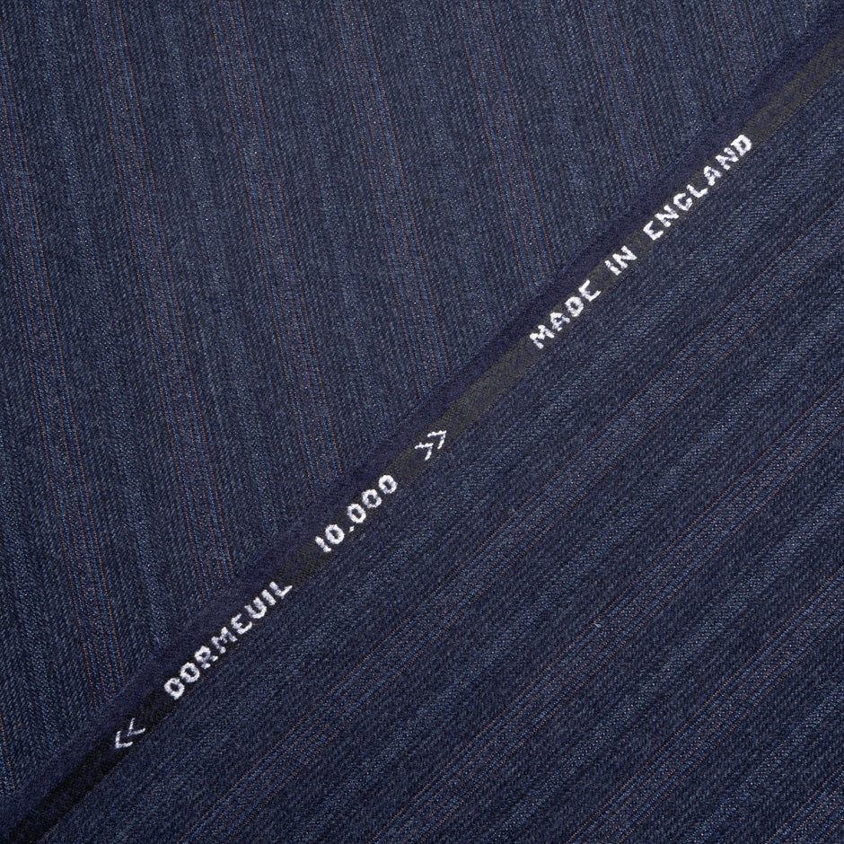 Blue Woven Pure Wool Herringbone