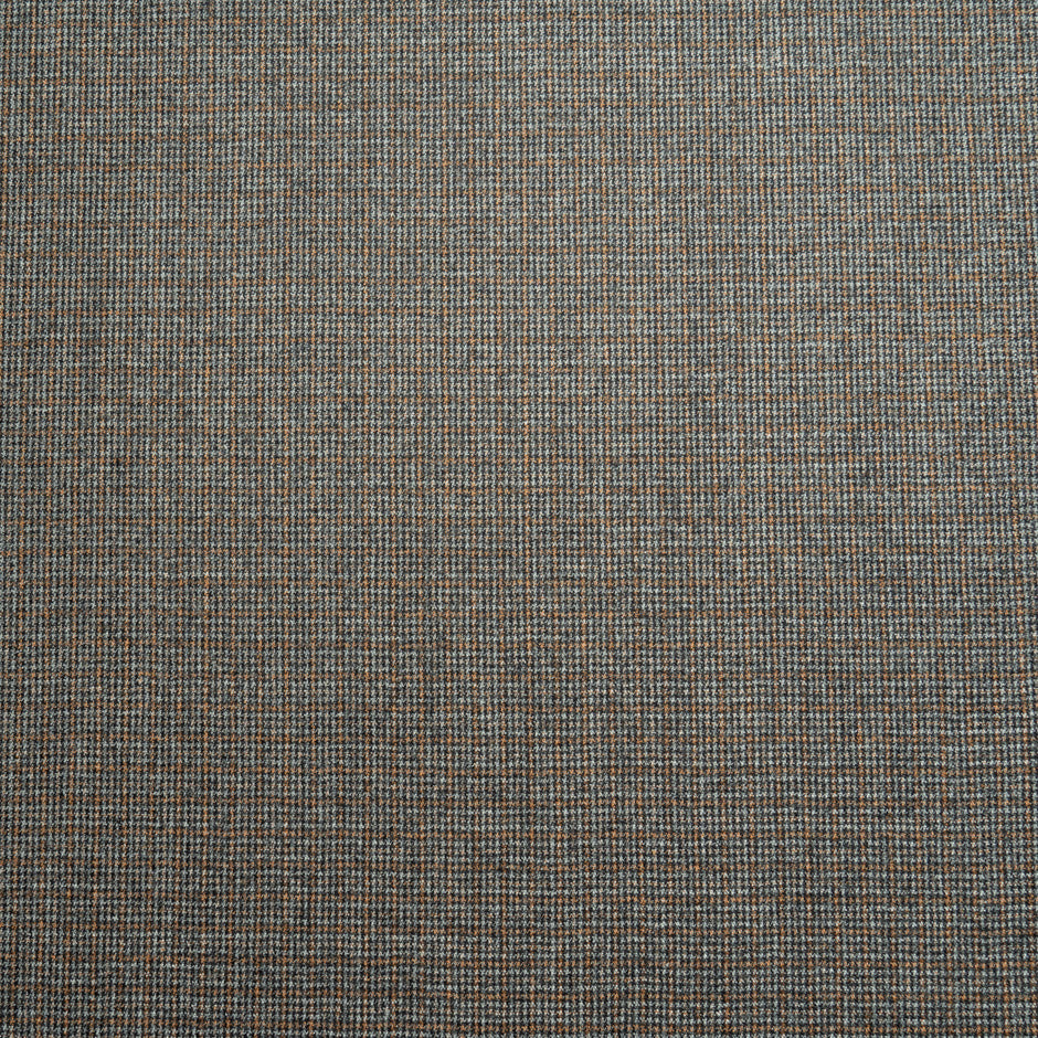 Grey & Orange Mini Checkered Pure Wool Flannel