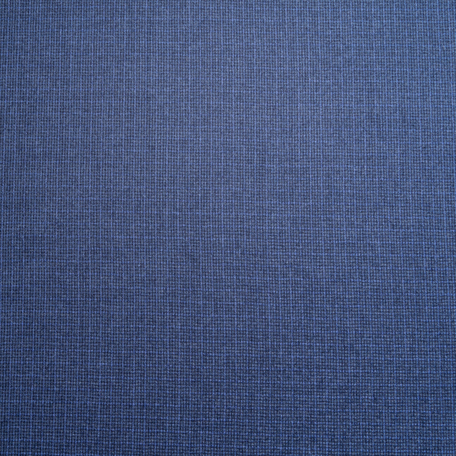 Blue Mini Checkered Pure Wool Flannel