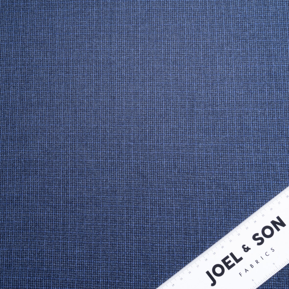 Blue Mini Checkered Pure Wool Flannel