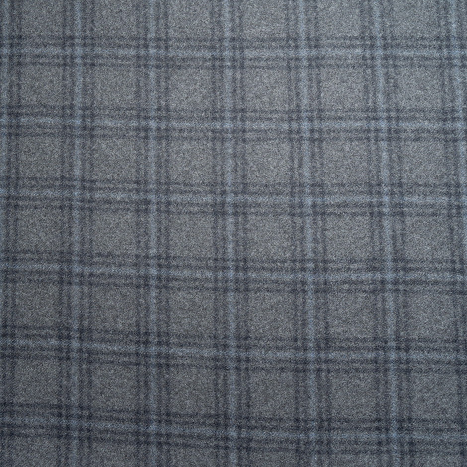 Dark Blue & Grey Checkered Pure Wool