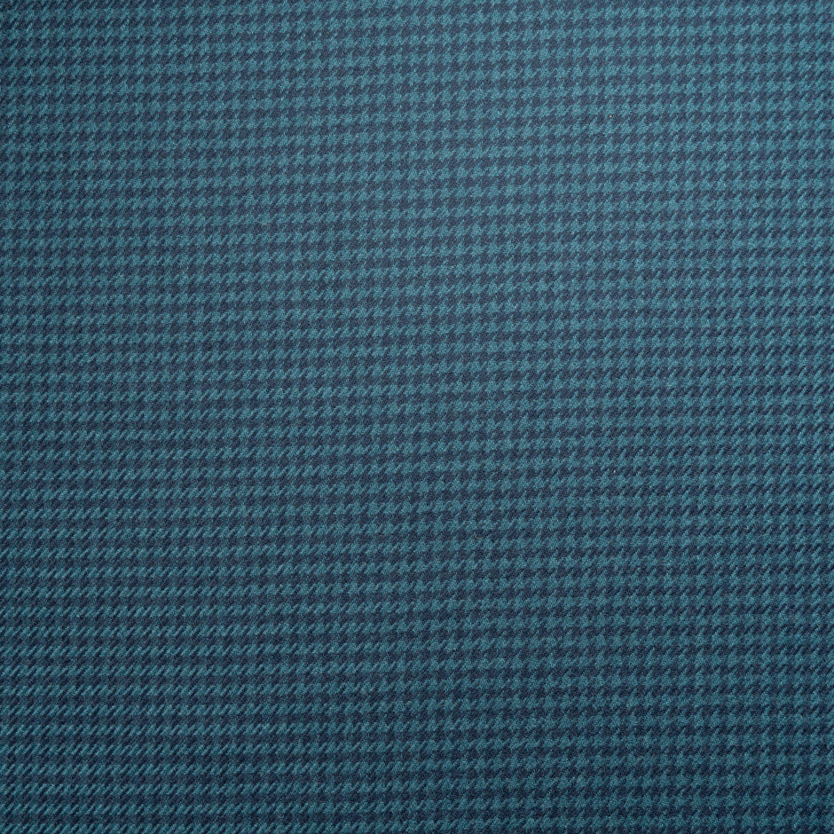 Navy & Teal Dogtooth Baby Camel Hair