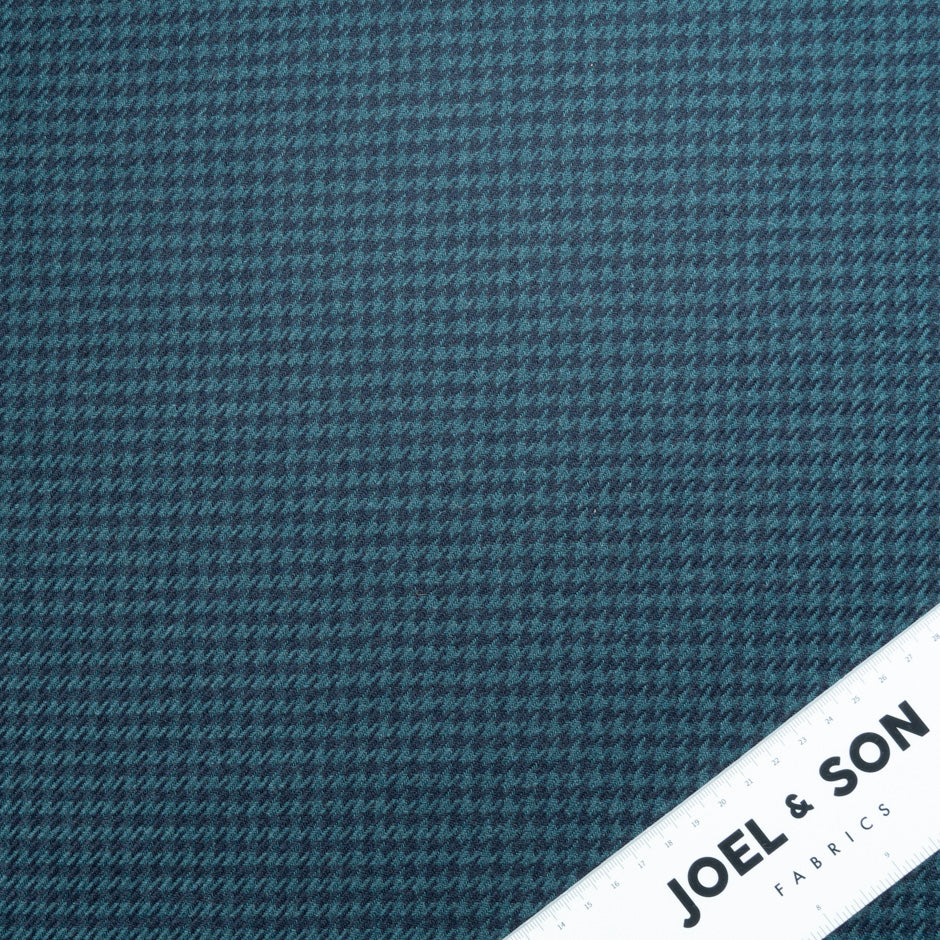 Navy & Teal Dogtooth Baby Camel Hair