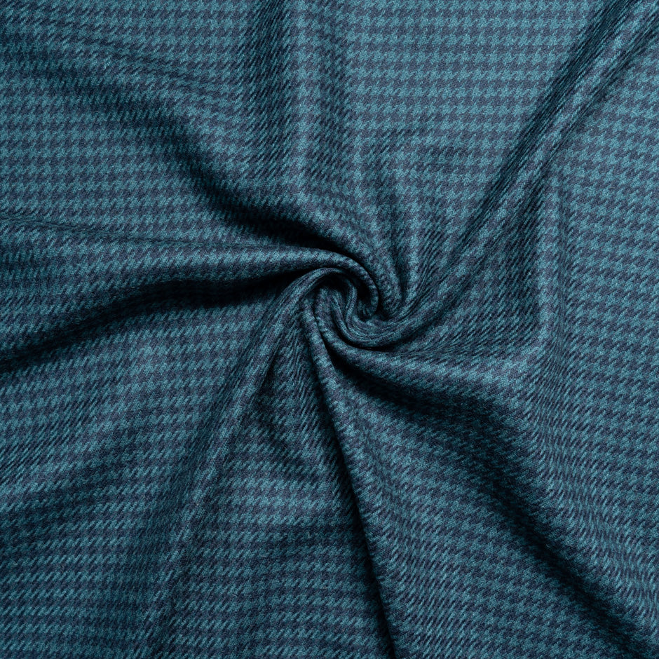 Navy & Teal Dogtooth Baby Camel Hair