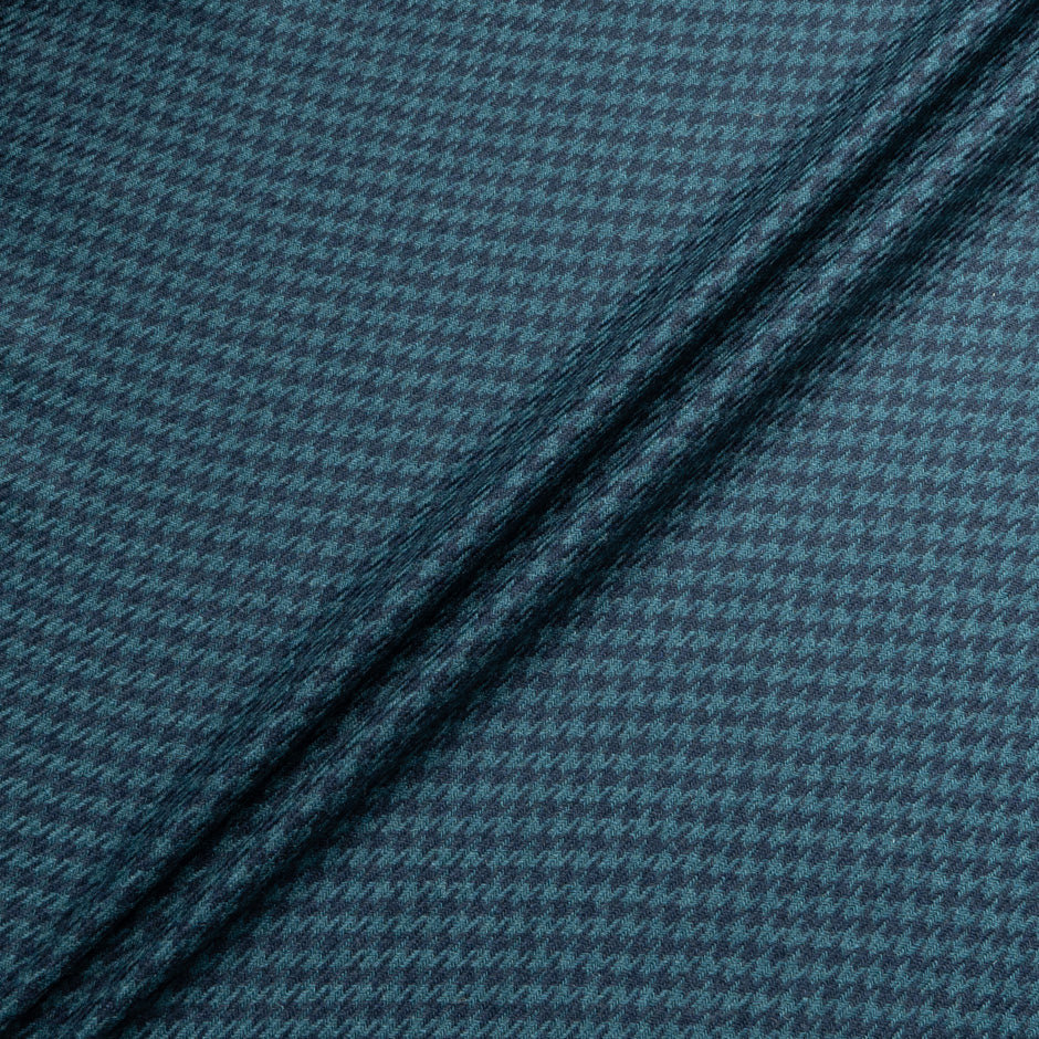 Navy & Teal Dogtooth Baby Camel Hair