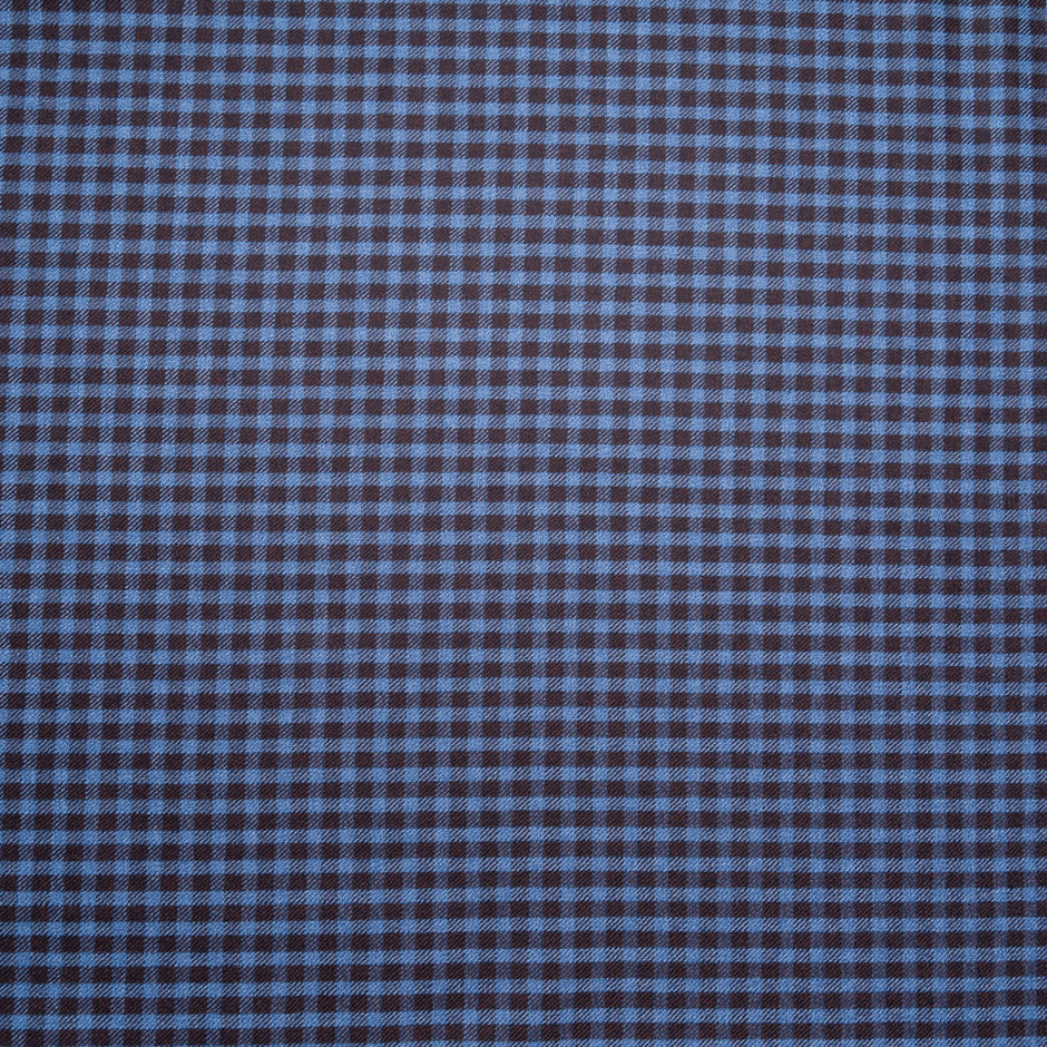 Blue & Bordeaux Checkered Super 110s Flannel