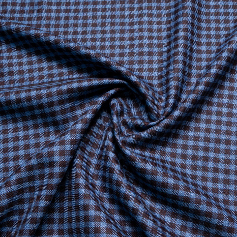 Blue & Bordeaux Checkered Super 110s Flannel