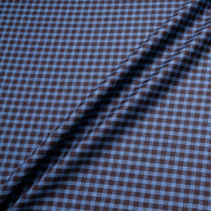 Blue & Bordeaux Checkered Super 110s Flannel