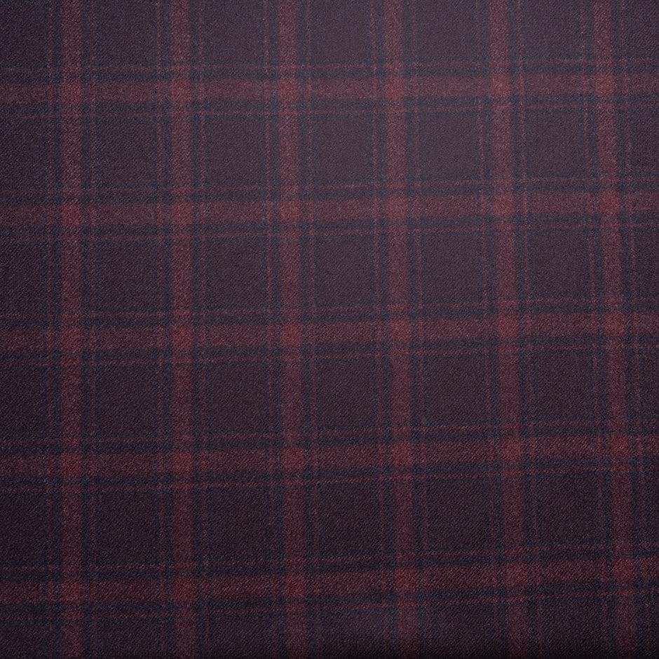 Blue & Burgundy Wool & Cashmere Flannel