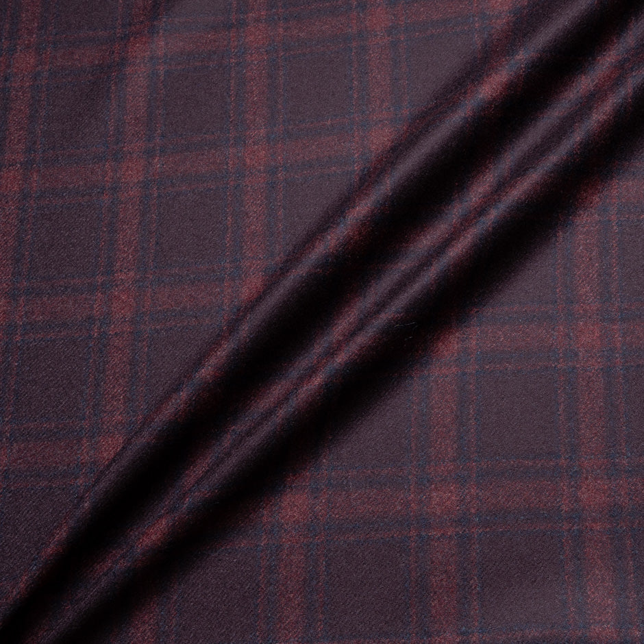 Blue & Burgundy Wool & Cashmere Flannel