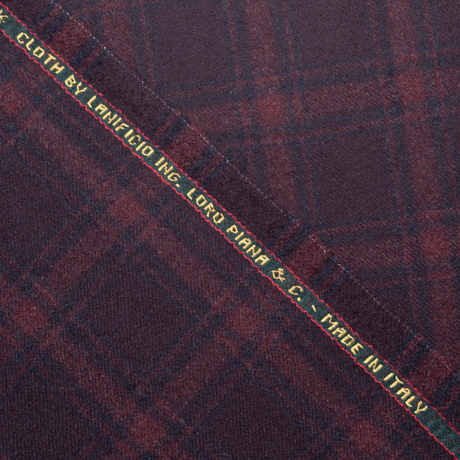 Blue & Burgundy Wool & Cashmere Flannel