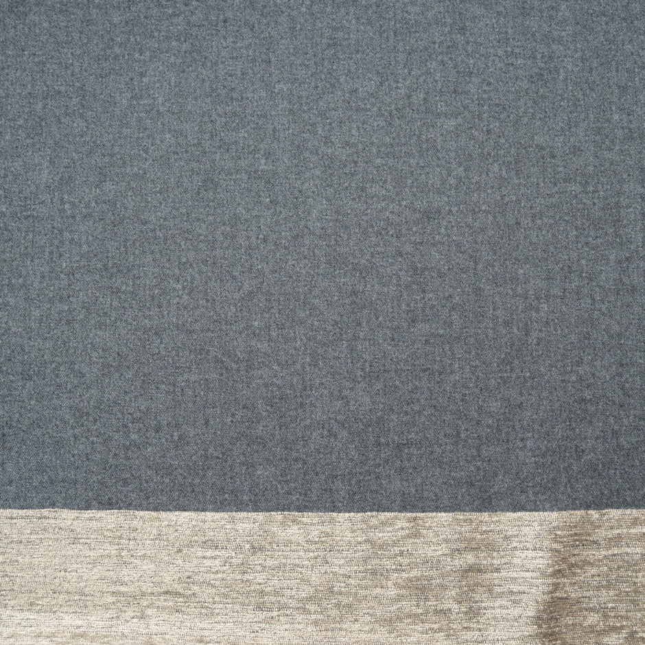 Grey Pure Wool Gold Chenille Border