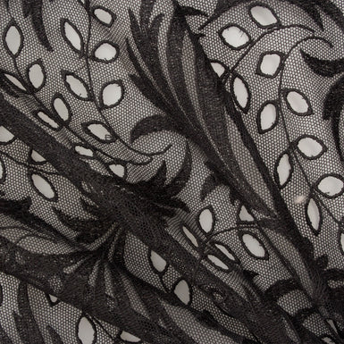 Black Leaf Embroidered Tulle