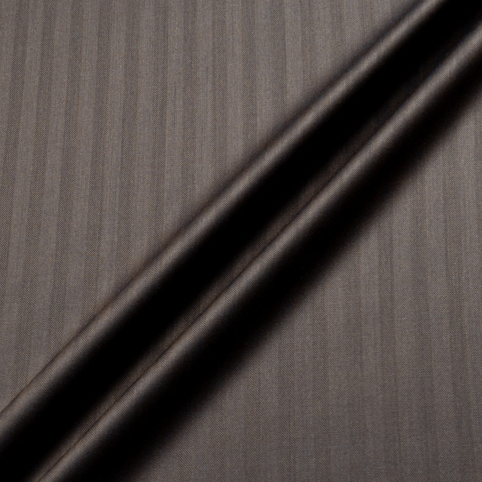 Brown Herringbone Super 180s Wool & Cashmere