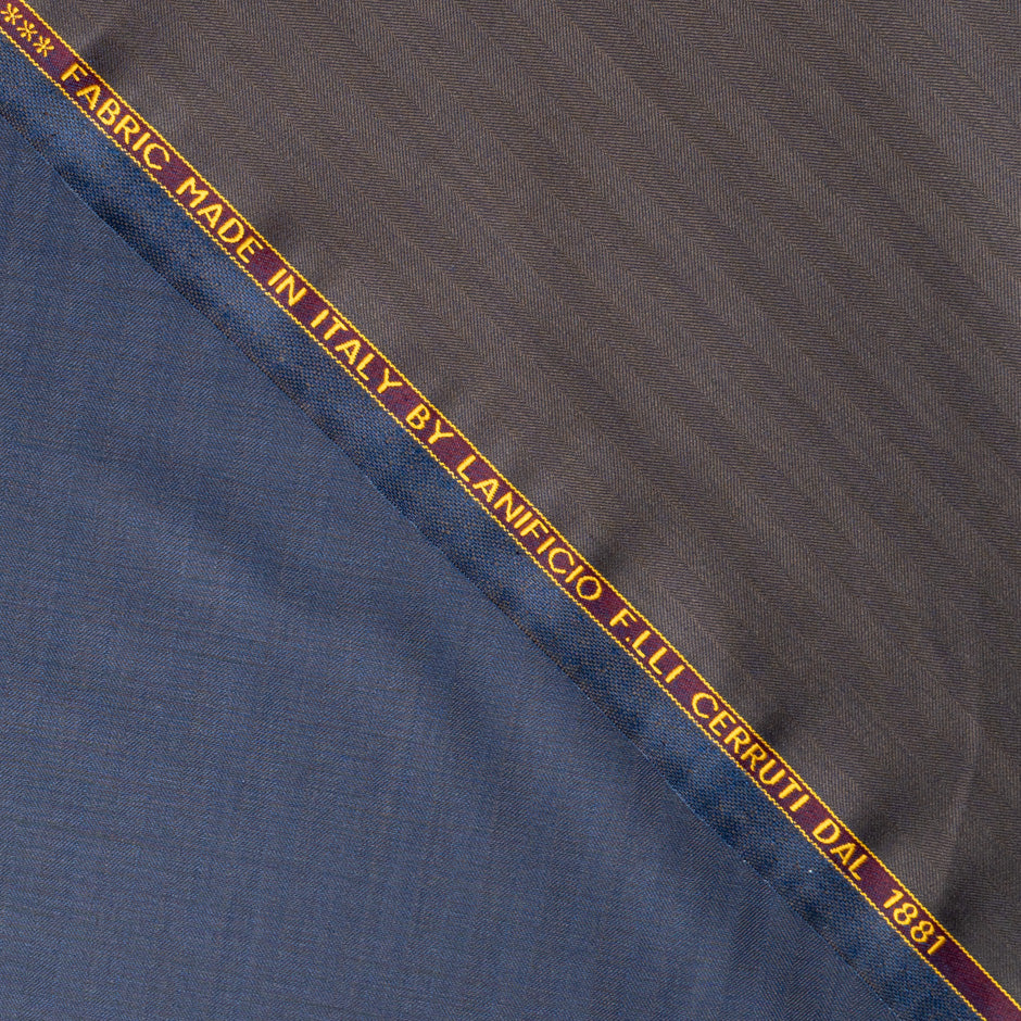 Brown Herringbone Super 180s Wool & Cashmere