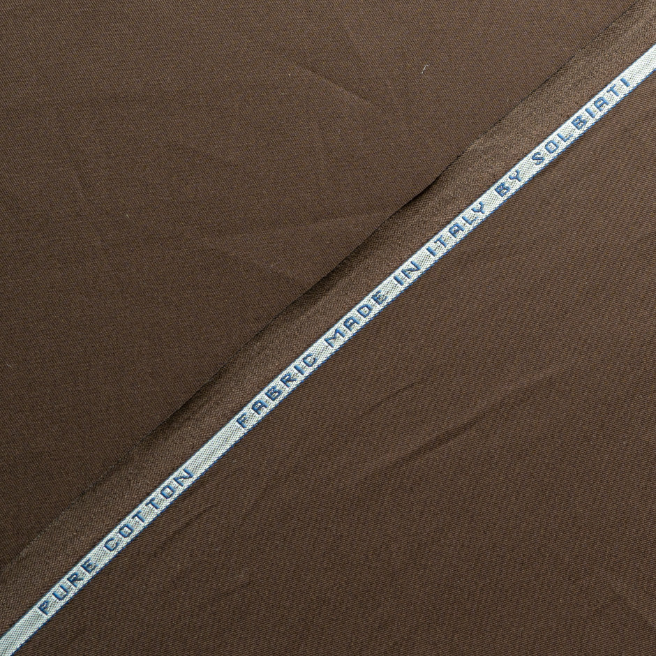 Chocolate Brown Pure Cotton Gaberdine