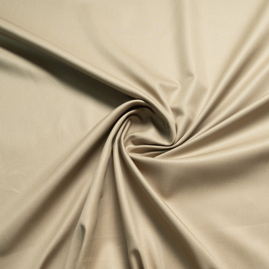 Plain Beige Pure Cotton Gaberdine