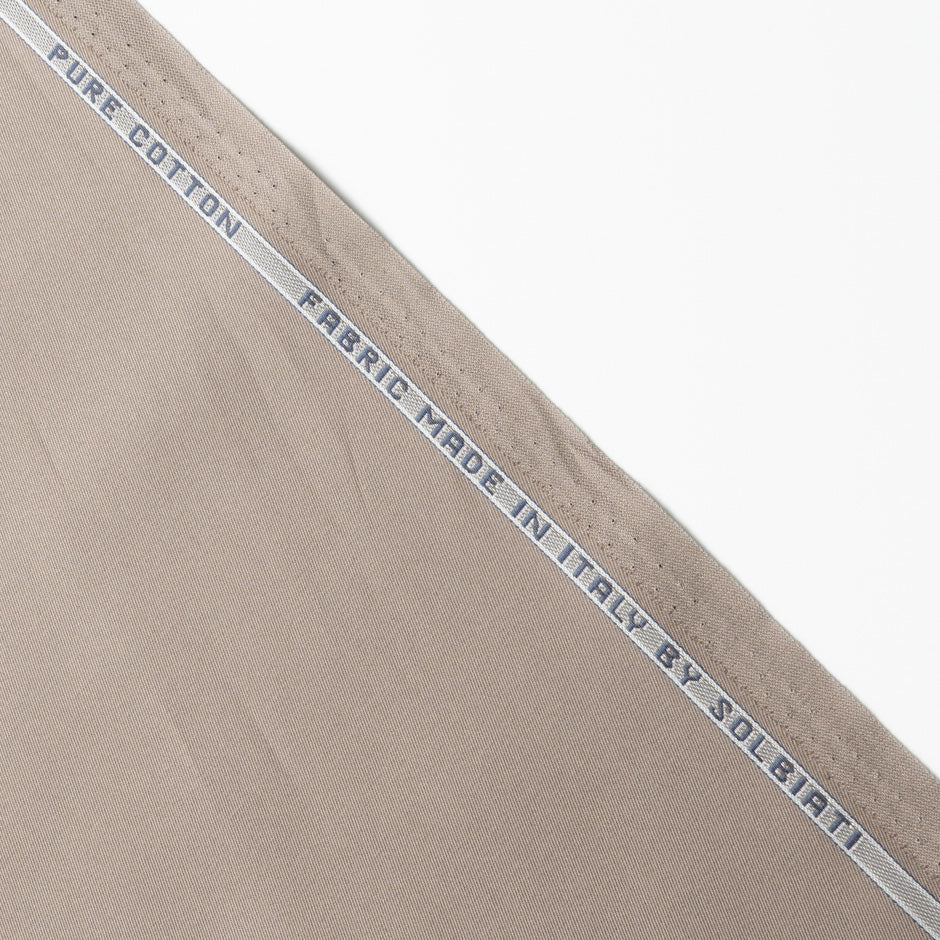 Taupe Pure Cotton Gaberdine