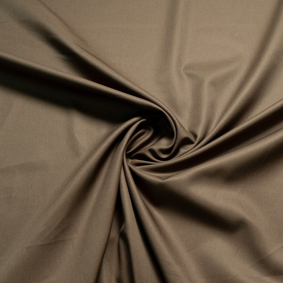 Mid Brown Pure Cotton Gaberdine