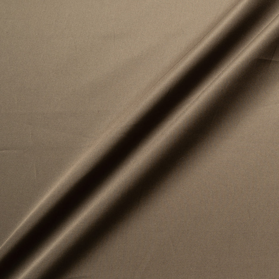 Mid Brown Pure Cotton Gaberdine