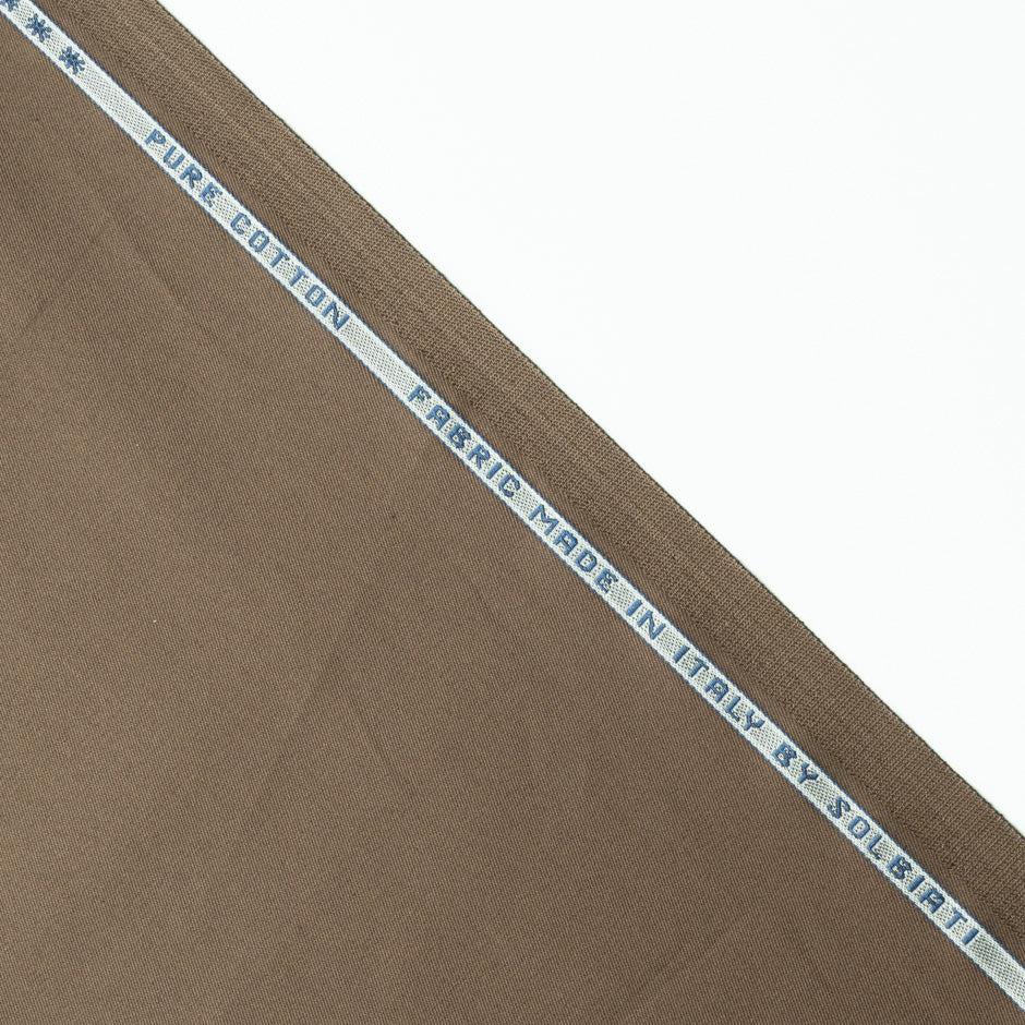 Mid Brown Pure Cotton Gaberdine