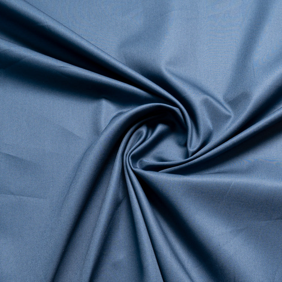 Slate Blue Pure Cotton Gaberdine