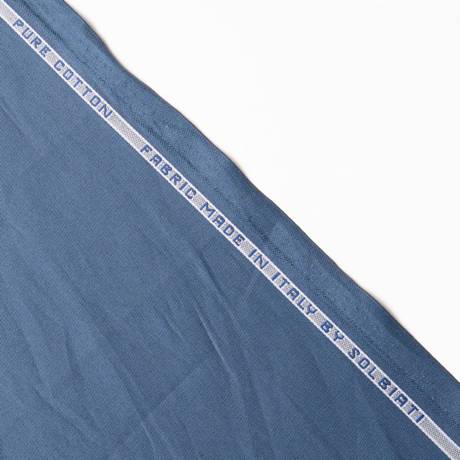 Slate Blue Pure Cotton Gaberdine