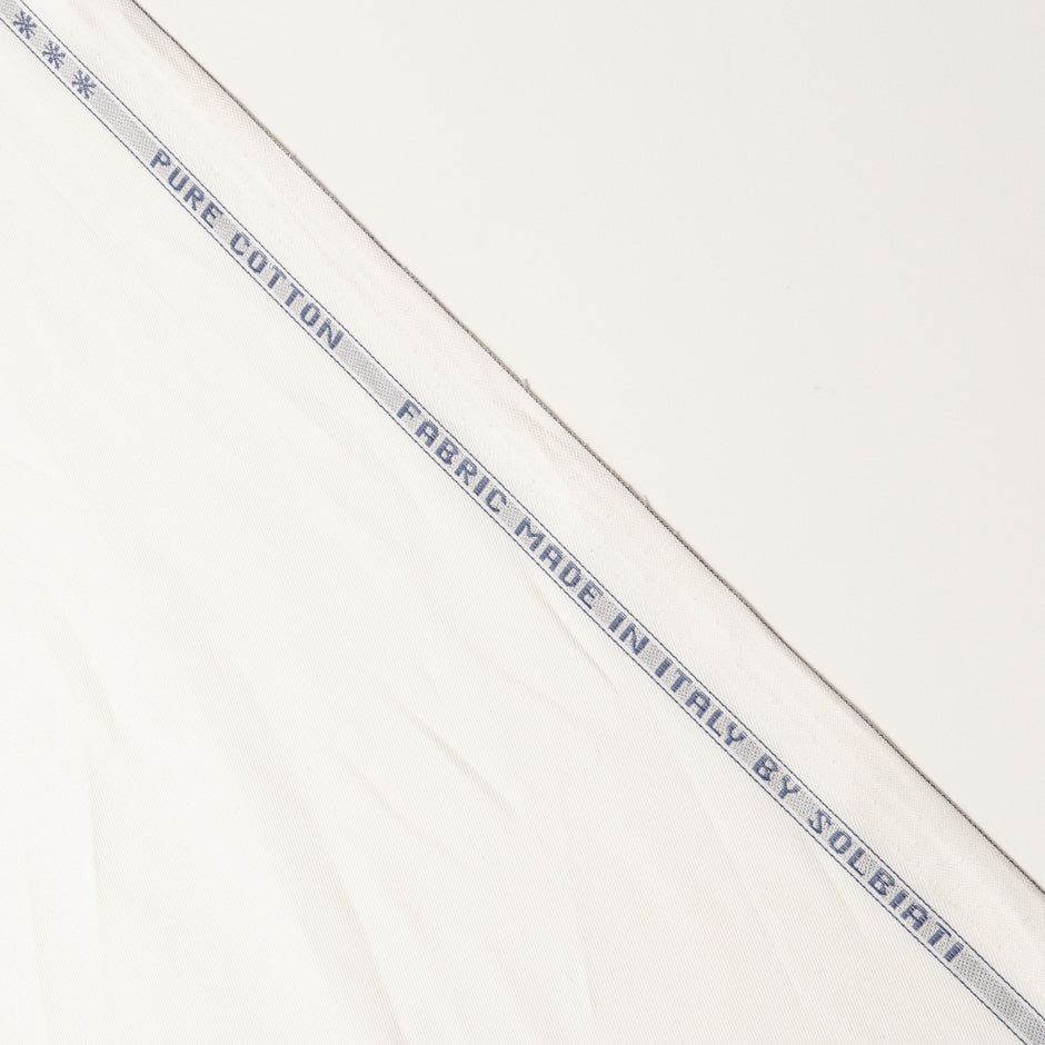 Plain Ivory Pure Cotton Gaberdine