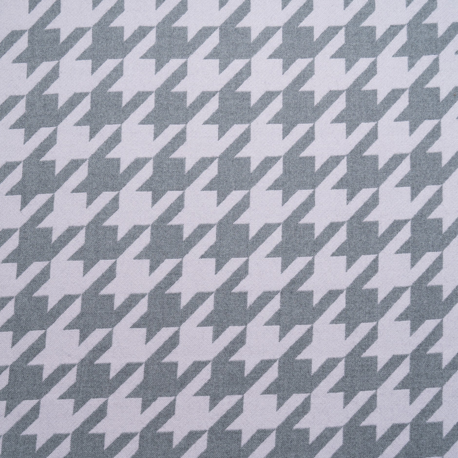 Double Faced Houndstooth Printed Pure Wool