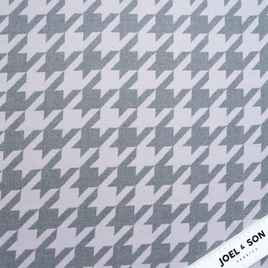 Double Faced Houndstooth Printed Pure Wool