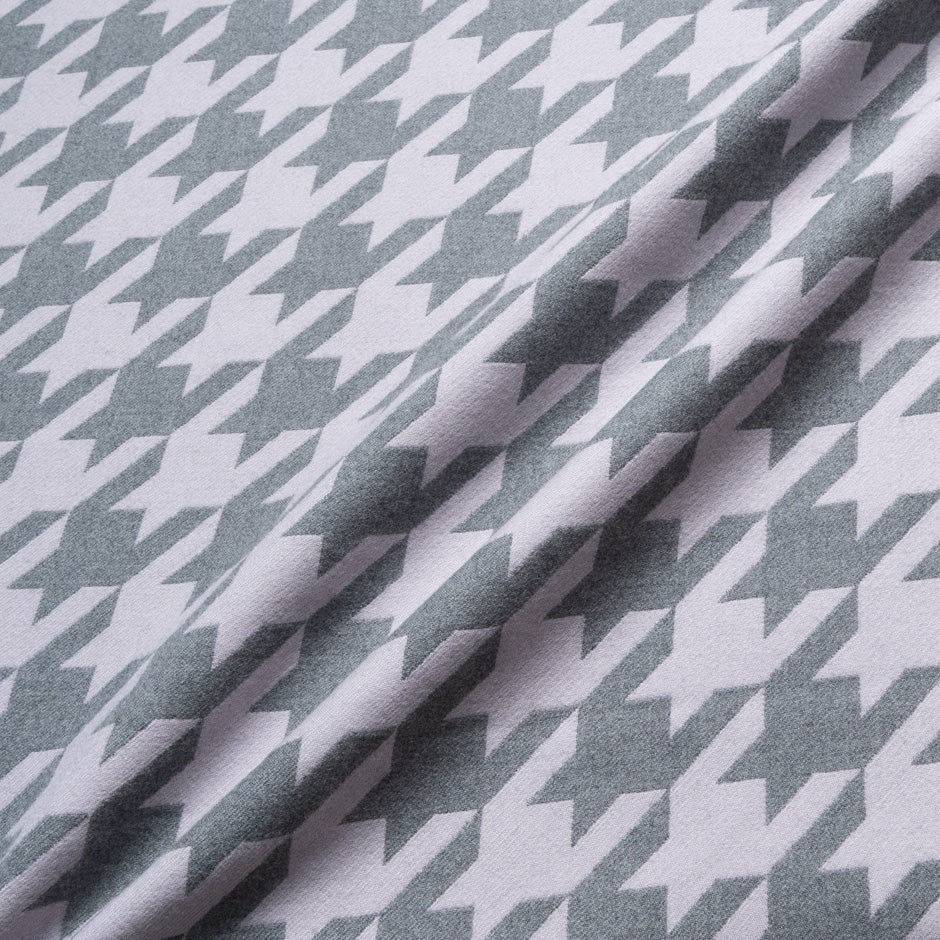 Double Faced Houndstooth Printed Pure Wool