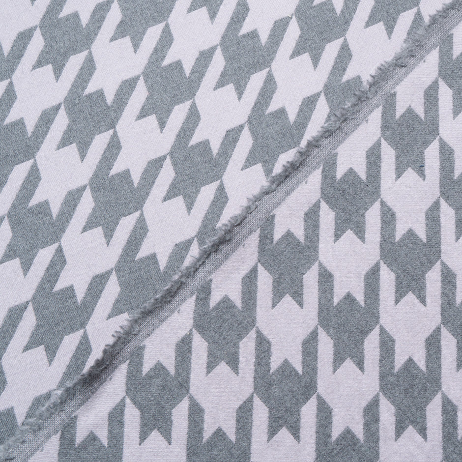 Double Faced Houndstooth Printed Pure Wool