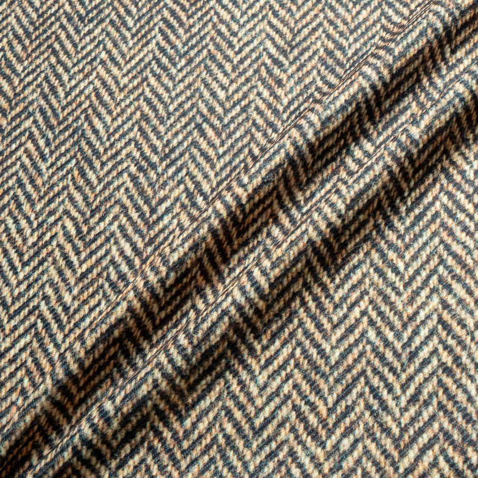 Printed Herringbone Double Faced Microfibre
