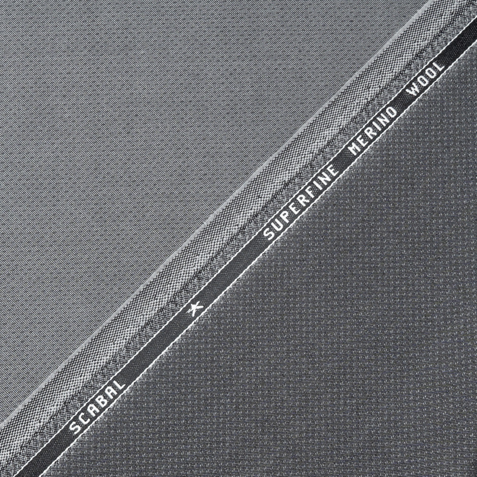 Grey Spot Jacquard Superfine Merino Wool