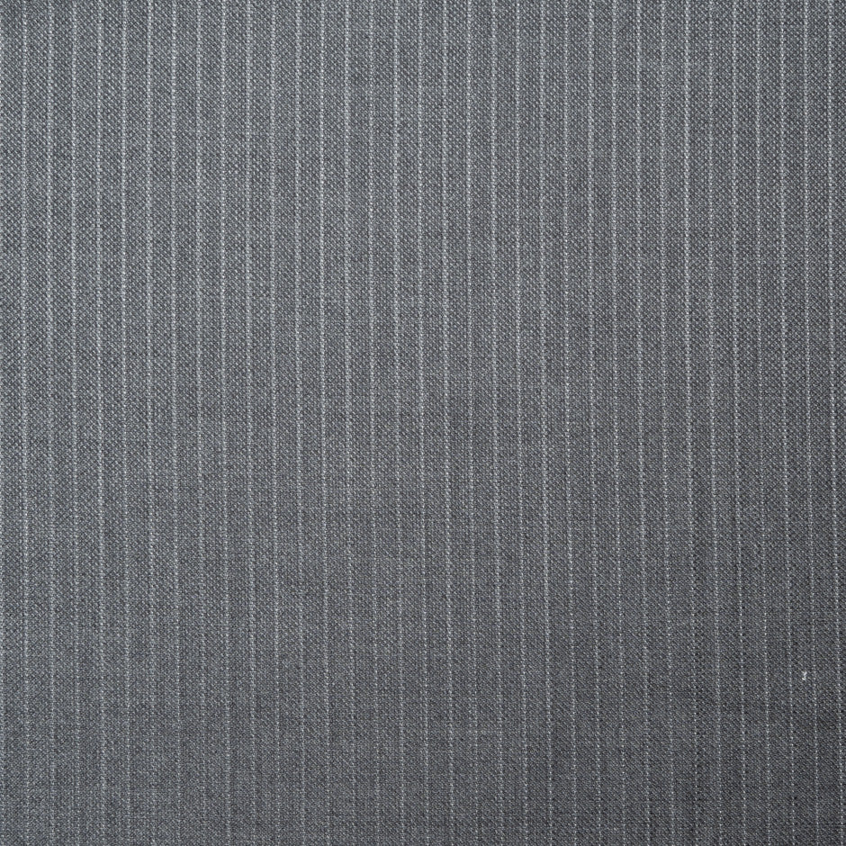 Grey Pinstriped Super 110s Pure Wool